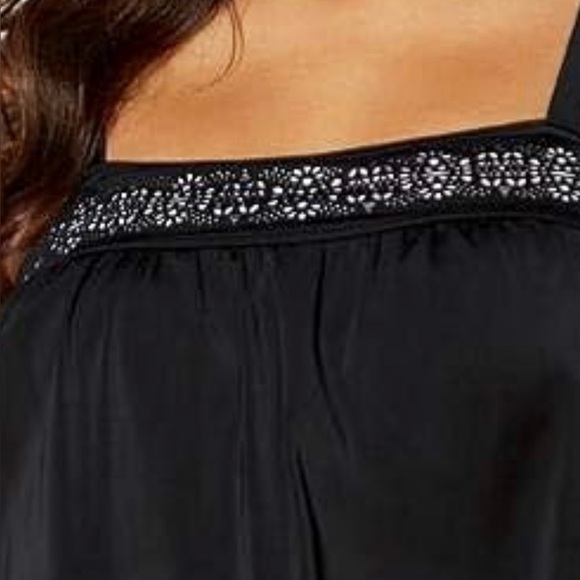 Swimsuits For All Laser Cut Blouson Tankini Set Black Plus size 18 NEW Beach - Picture 15 of 16